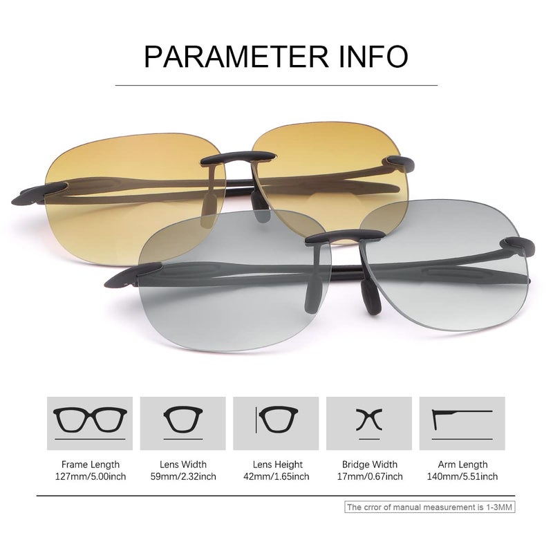 PEEPAI 2 Pairs Rimless Bifocal Reading Sunglasses Anti Blue Light UV400 Protection Sport Sunglasses Far and Near Dual Use Classic Lightweight Vintage Eyewear for Men Women 1.0 - Image 3